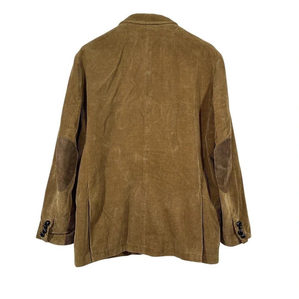Vtg J Crew Corduroy Blazer Mens L Brown Elbow Patches Ivy Style Preppy Academia - Picture 2 of 9